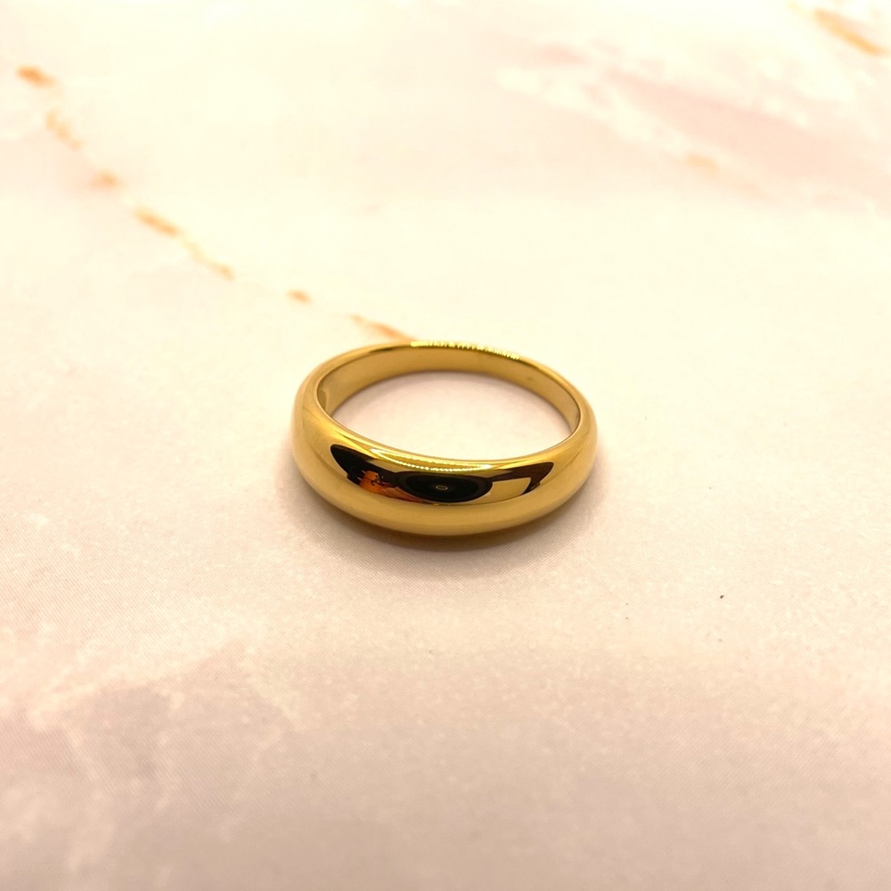 Gold Thin Dome Ring - Picture 3 of 4